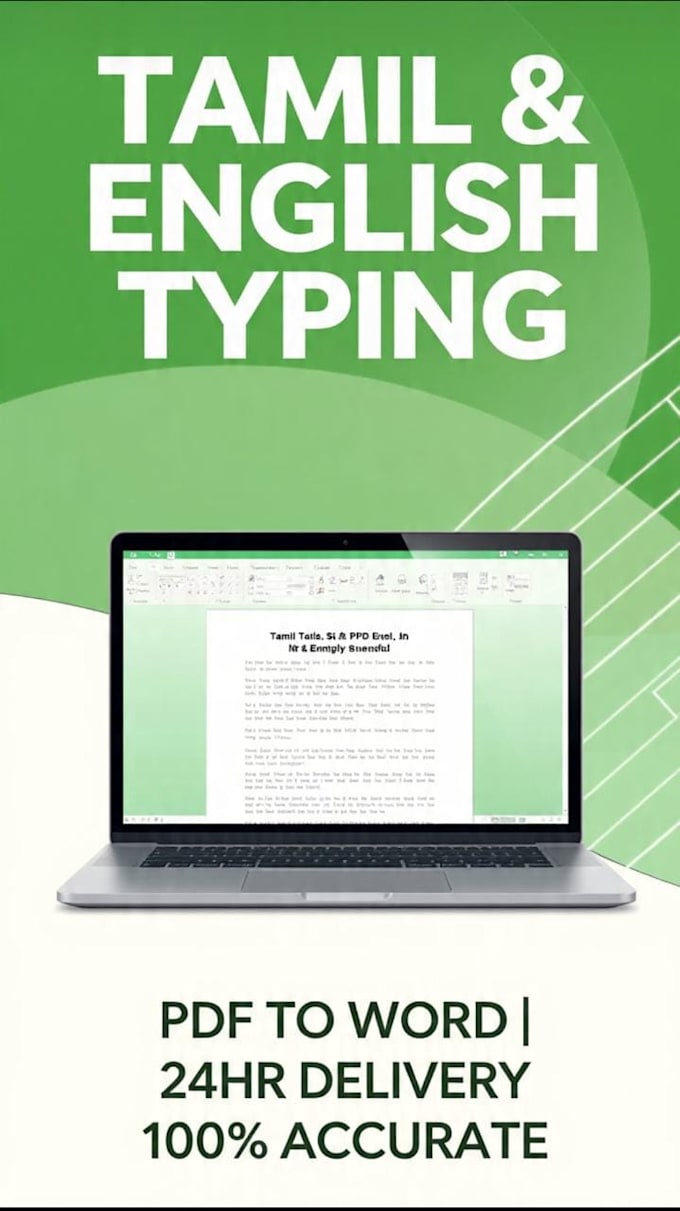 do tamil and english typing and PDF to word