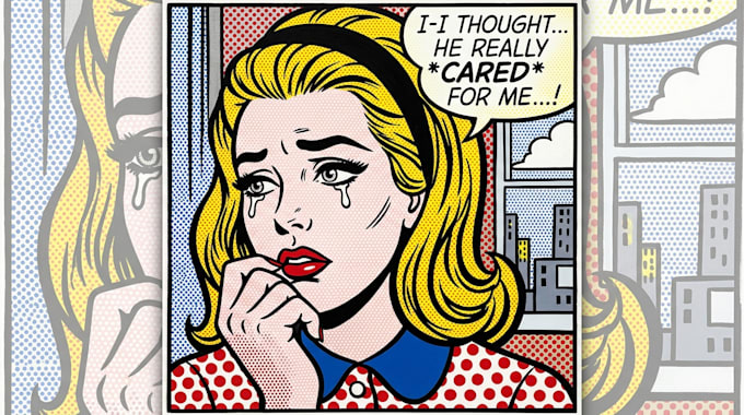 draw pop art portrait in roy lichtenstein style