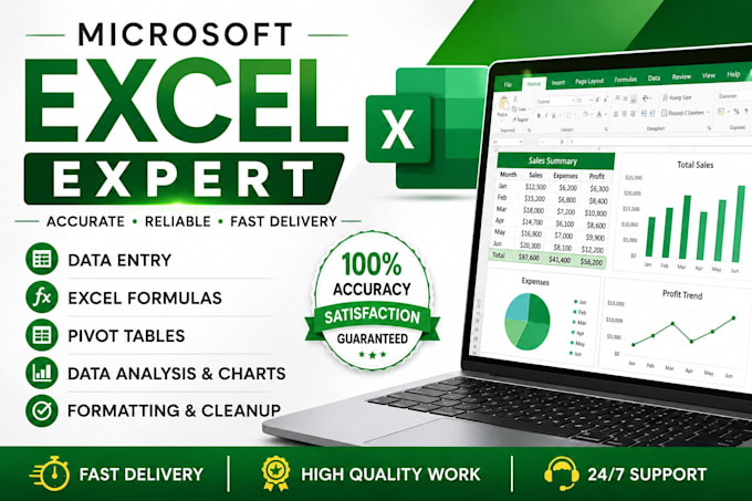 do microsoft excel data entry, formulas, and pivot tables