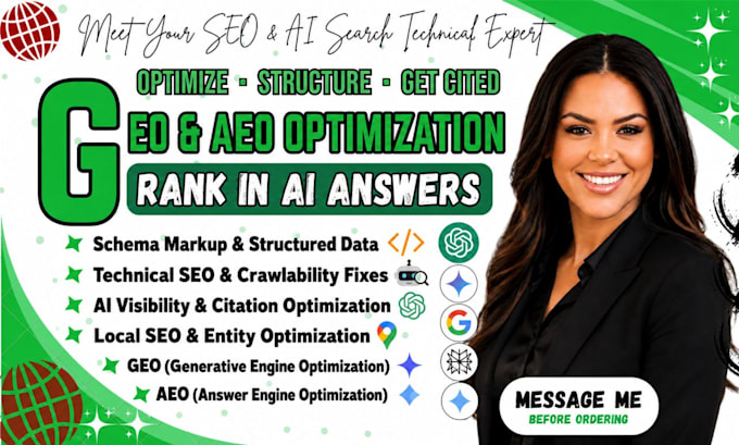 do technical GEO aeo SEO audit, schema markup for ai search