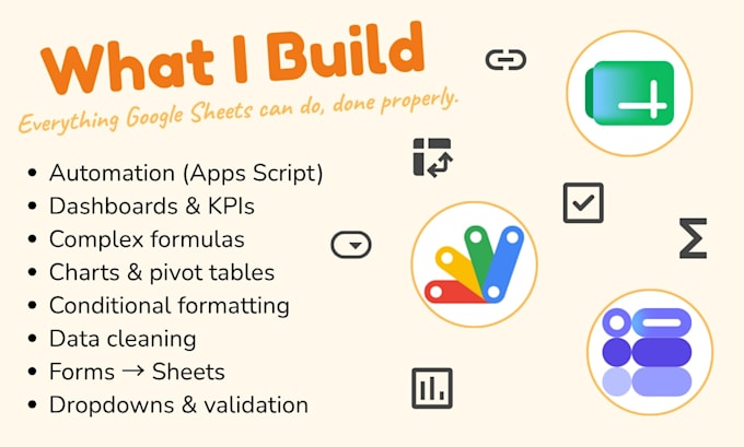 create a custom google sheets spreadsheet with formulas and automation