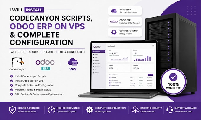 install codecanyon scripts, odoo erp on vps and complete configuration