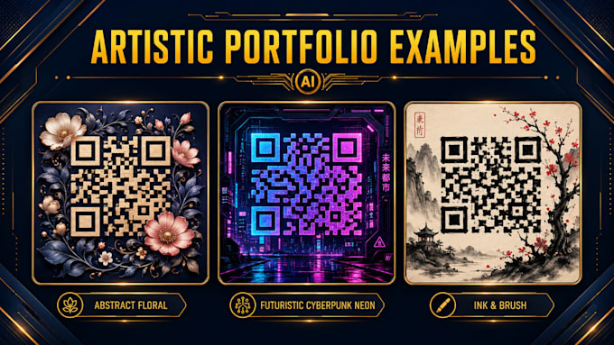 create custom artistic and creative ai qr code design