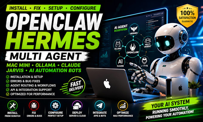 fix install setup openclaw hermes multi agent mac mini bot jarvis ollama claude