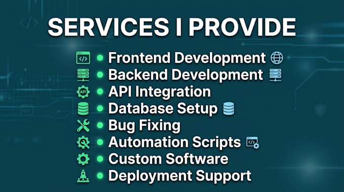 develop full stack web apps, apis, automation and custom software
