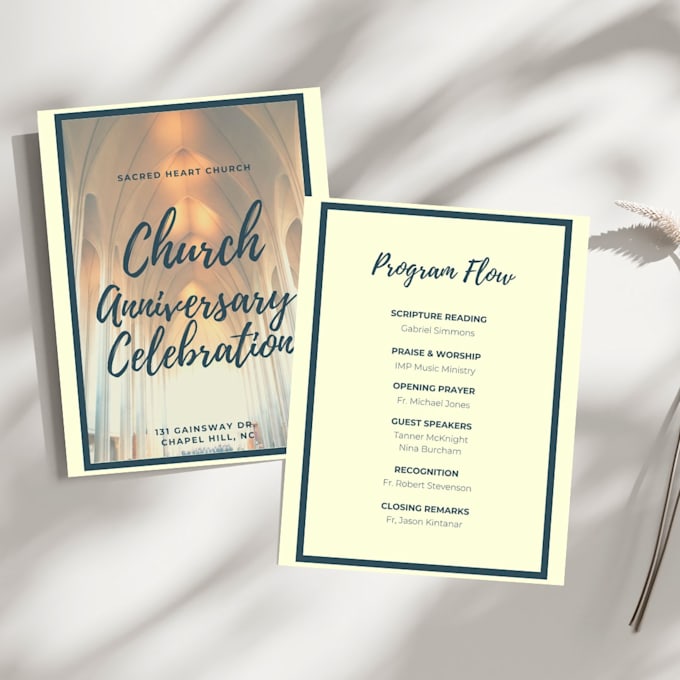 design a professional church program