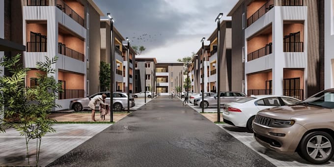 develop luxury gated community,estate property,housing external render,site plan