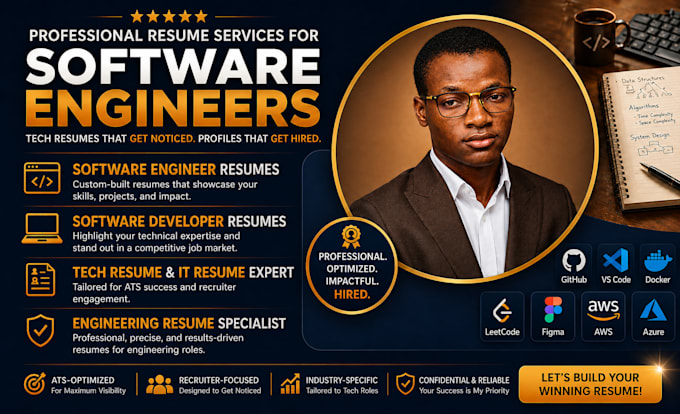 write software engineer, cybersecurity, software developer, tech, and IT resume