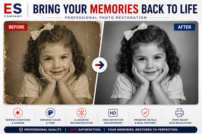 professionally restore old damaged photos