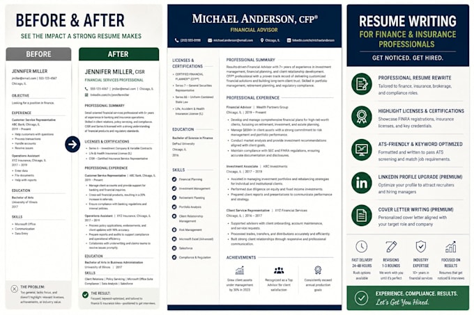write your financial services resume