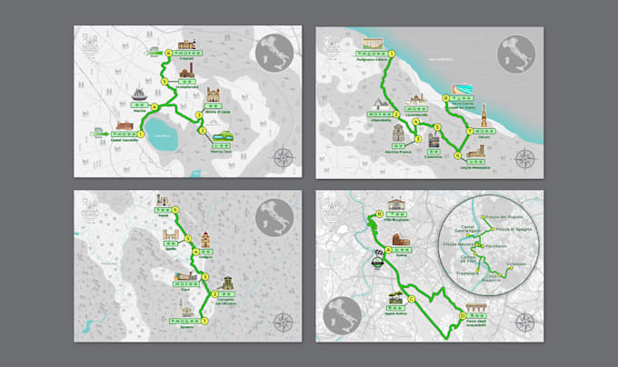 design professional vector travel maps and custom location icons