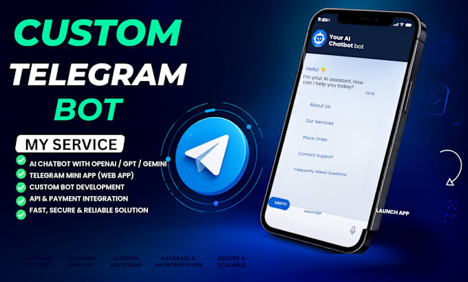 be your custom telegram automation bot and telegram mini app developer