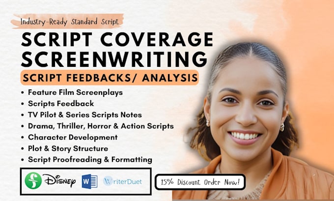 give script coverage feedback, notes, analysis for TV pilot film script editing