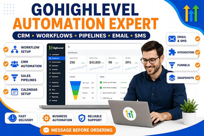 gohighlevel automation expert ghl workflows setup CRM automation pipelines