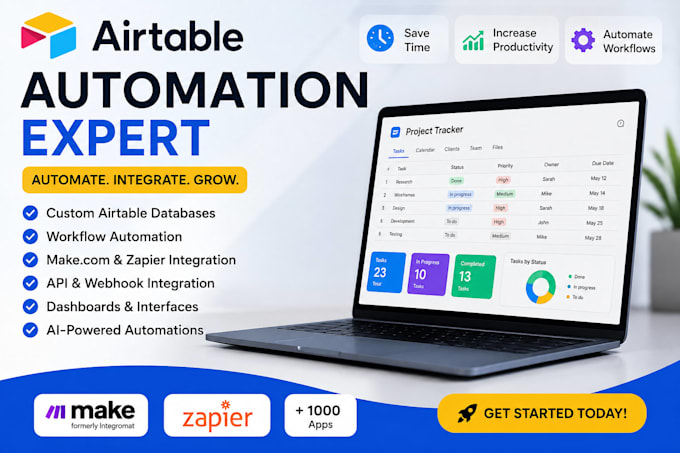 build a custom airtable CRM, automation, dashboard and database