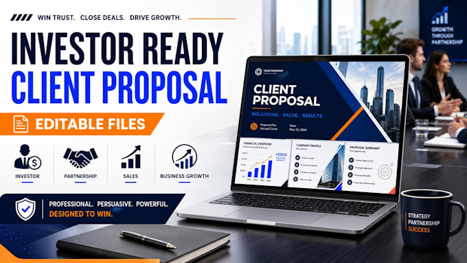 business proposal presentation, investor pitch deck, powerpoint slides