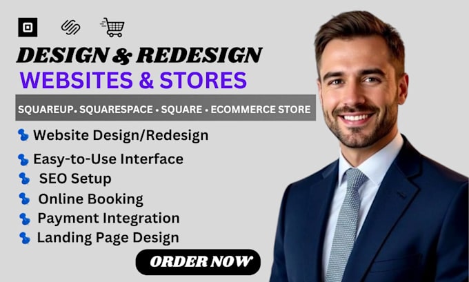 redesign square website, design square booking, build square ecommerce store