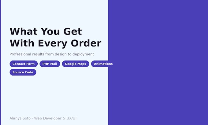 custom responsive website built with HTML, CSS, javascript and bootstrap