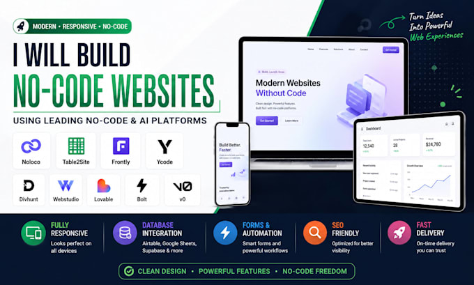 build noloco table2site frontly ycode divhunt webstudio lovable bolt v0 website