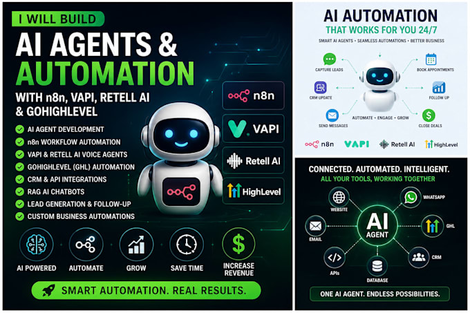 create n8n automation ai agents makecom workflows and gohighlevel automations