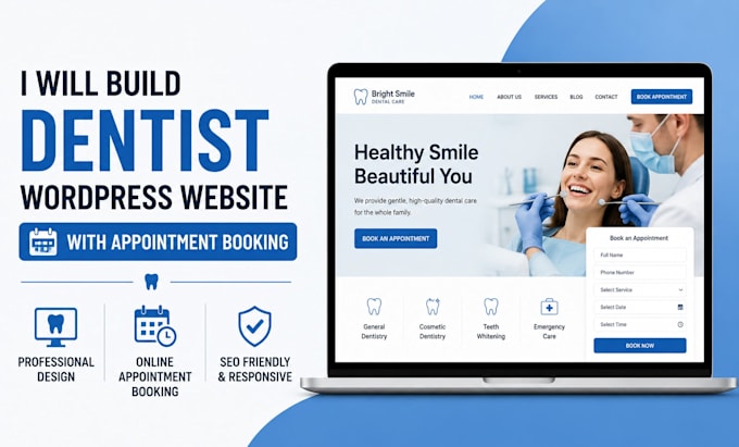 build a dentist wordpress website with appointment booking