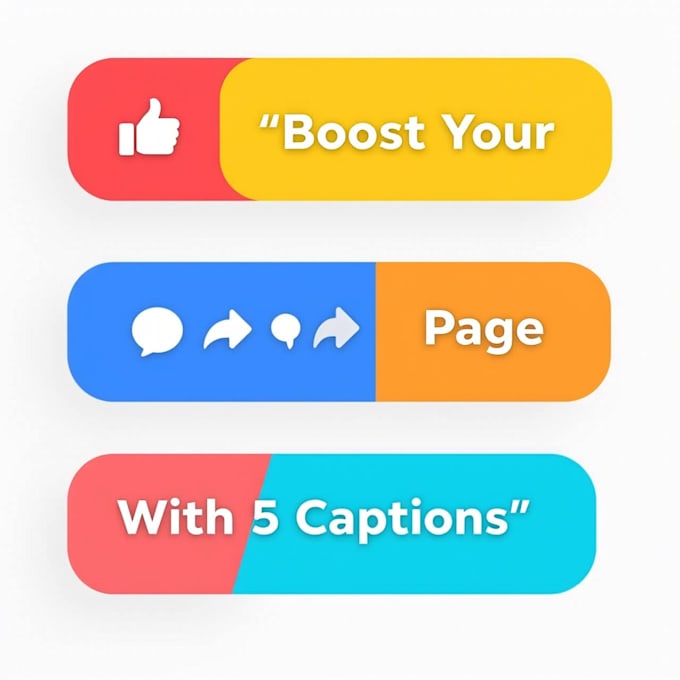 write 5 engaging english facebook captions in 24 hours