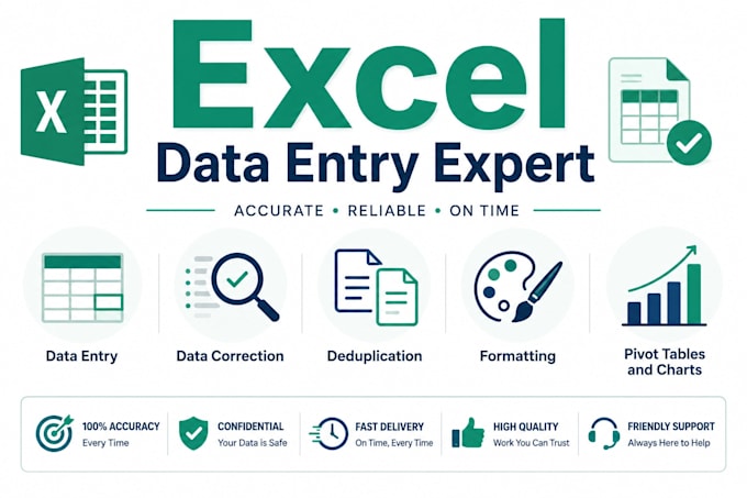 do ms excel data entry and spreadsheet cleanup