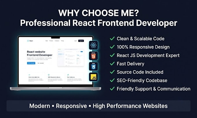 build a modern responsive landing page using HTML CSS react js