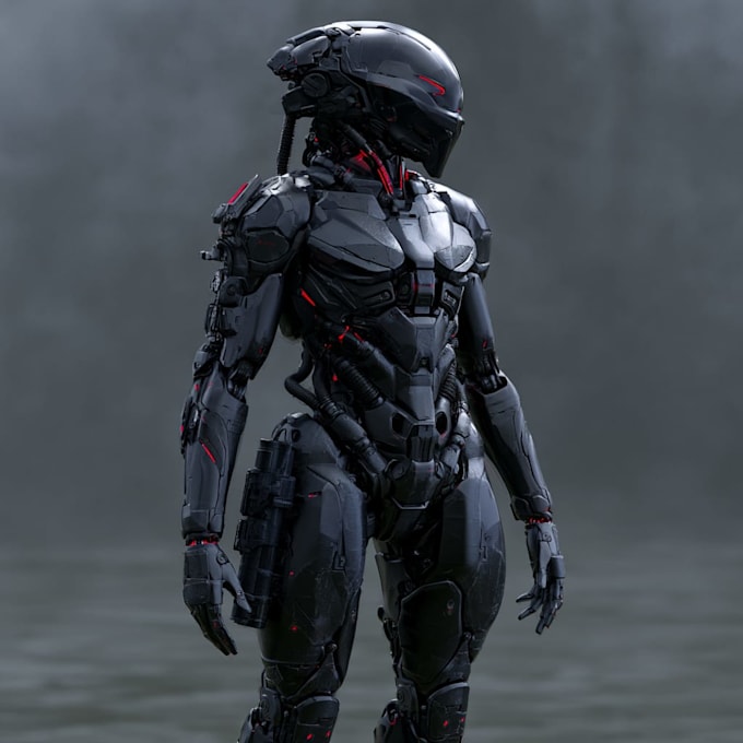 do anime style mecha robot illustrations