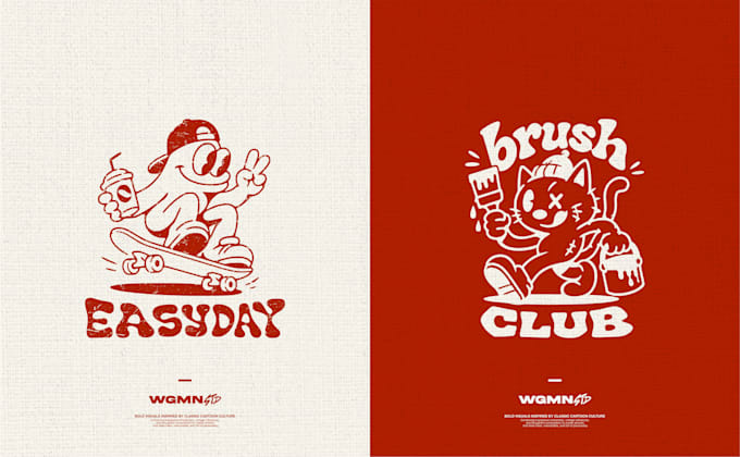 design retro cartoon logo for your brand