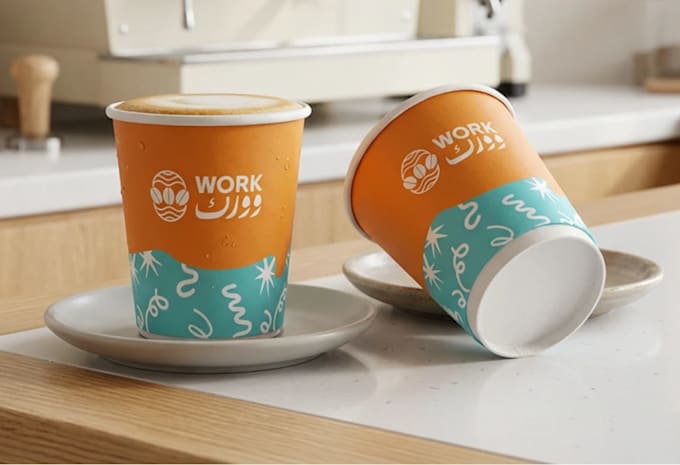 do premium coffee label, packaging, paper cup, sticker design