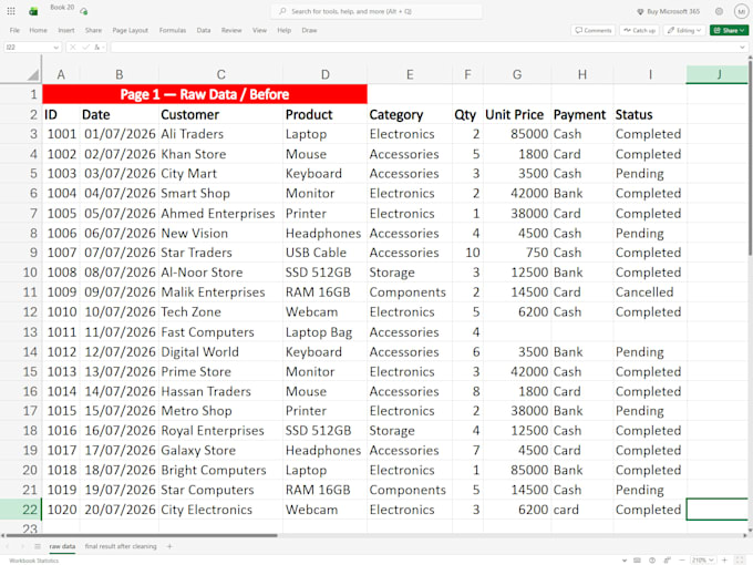do professional excel data entry , formatting , cleaning