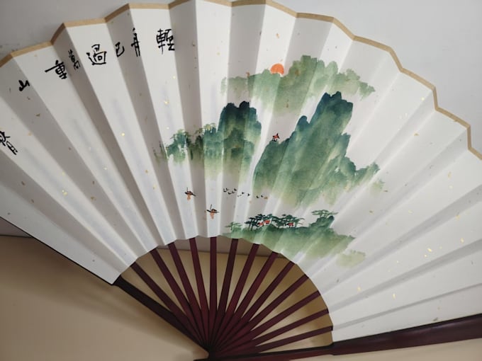 custom hand painted chinese calligraphy folding fan