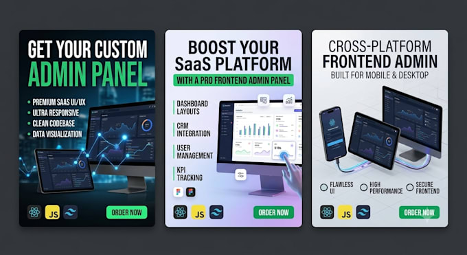 develop a custom admin panel and saas dashboard frontend