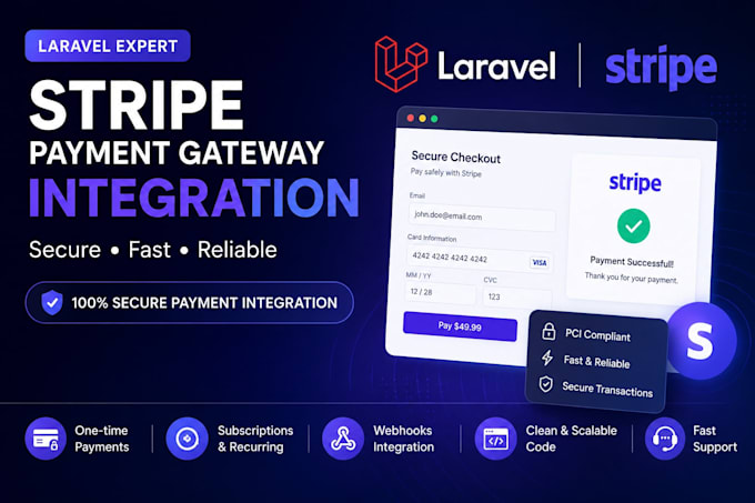 integrate stripe payment gateway in laravel website