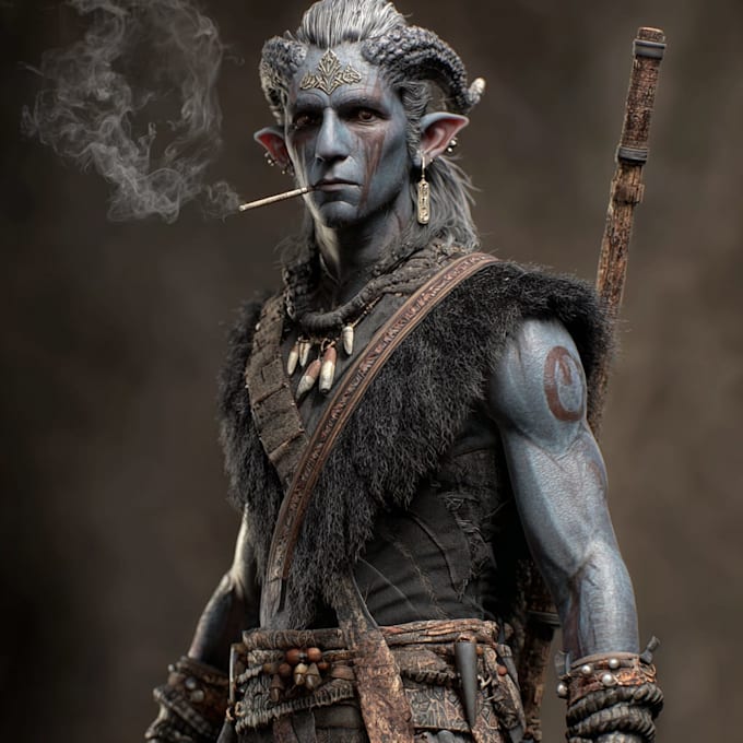 draw a fantasy character for dnd, pathfinder, etc