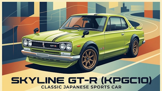 draw custom car illustration, vector art, and car portrait