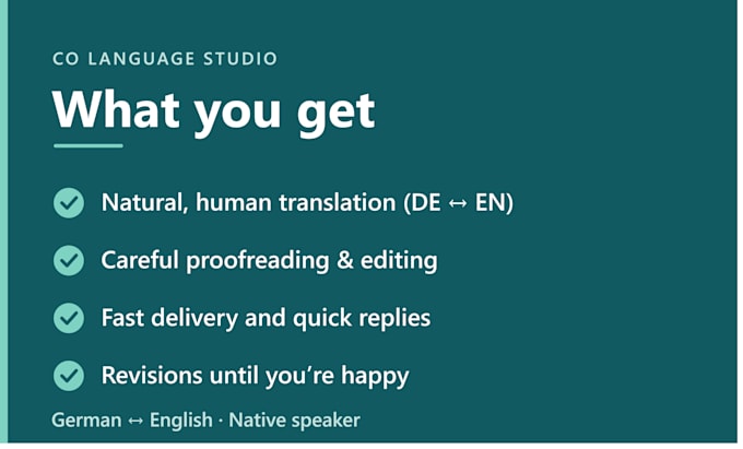 translate and proofread your german and english texts