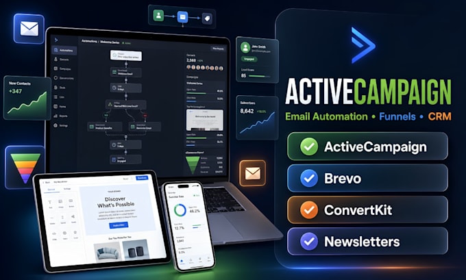 setup activecampaign automation, brevo, convertkit email marketing funnel