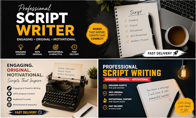 write engaging and motivational youtube scripts for your channel