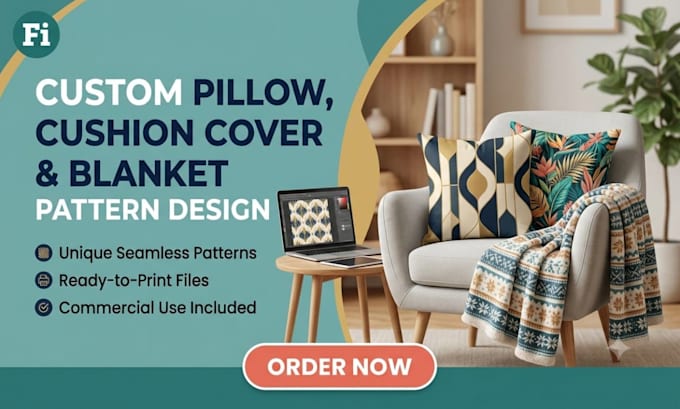 design custom pillow, cushion cover and blanket patterns