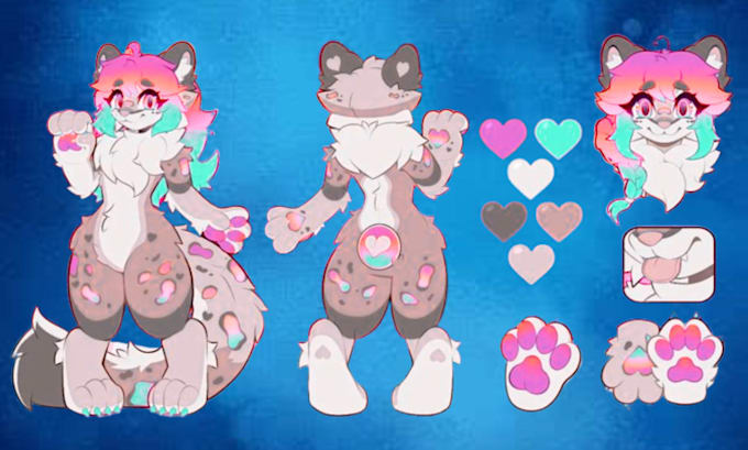 do furry ref sheet furry art reference sheet fursona ref sheet furry anthro oc