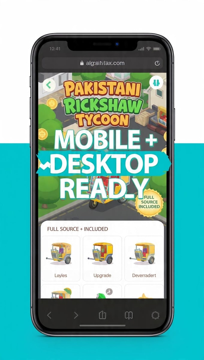create a pakistani rickshaw tycoon browser game for you