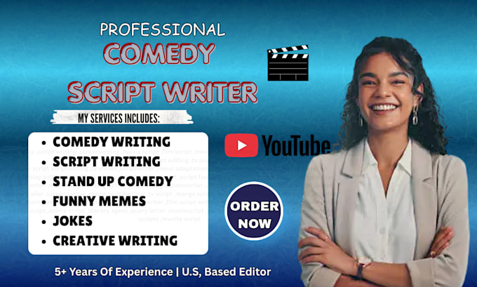 write comedy script, screenplay, movie script and film script