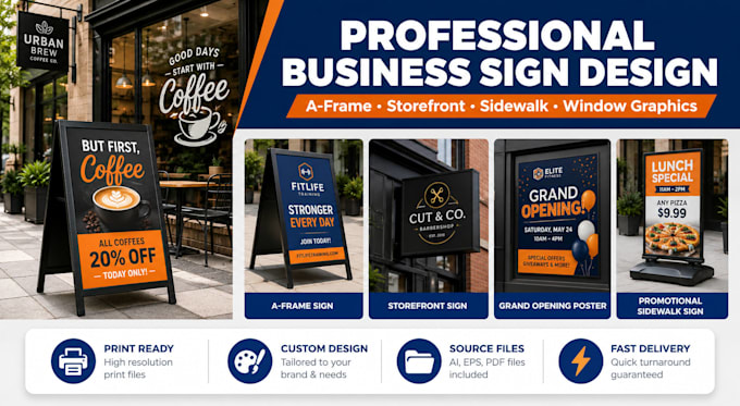 design a frame storefront business signs