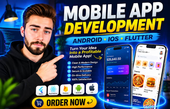 mobile app development android ios flutter react native app developer publishing