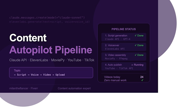 build an ai automation bot or pipeline using python and claude API