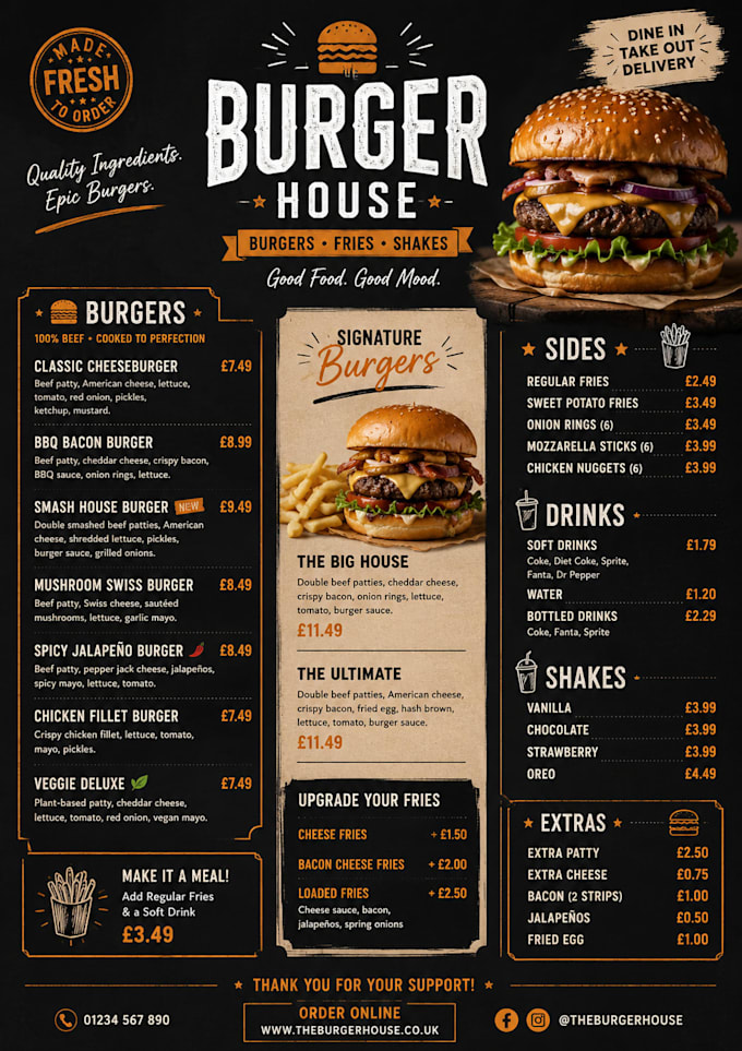 create stunning restaurant menus