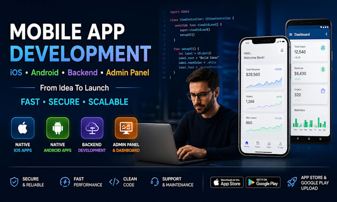 develop ios and android mobile app with backend