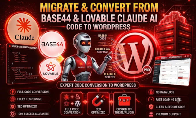 base44 expert base44 to wordpres lovable to wordpress claude ai code website